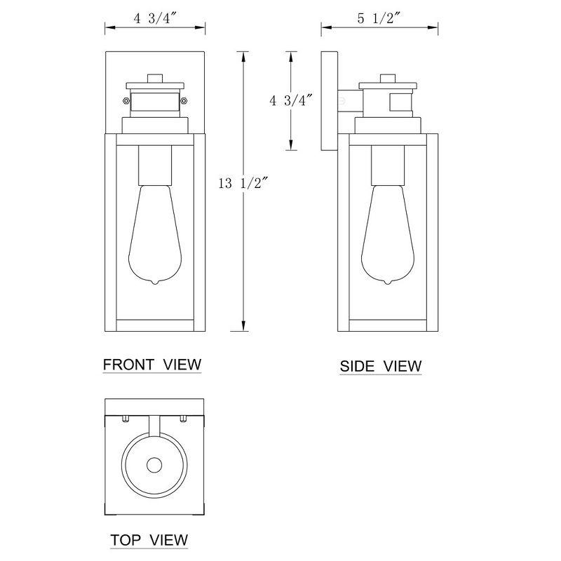 C Cattleya 2-Pack Matte Black Motion Sensor and Dusk to Dawn Outdoor Wall Lantern