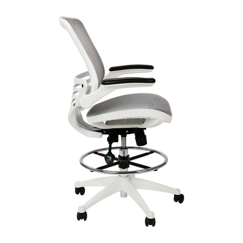 Flash Furniture Mignone Mid-Back Transparent Mesh Office Chair with Flip-Up Arms