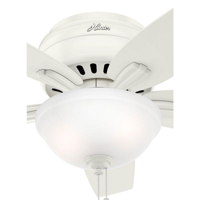 Newsome 42" 5 - Blade Traditional Flush Mount Indoor Ceiling Fan with Lights and Pull Chains