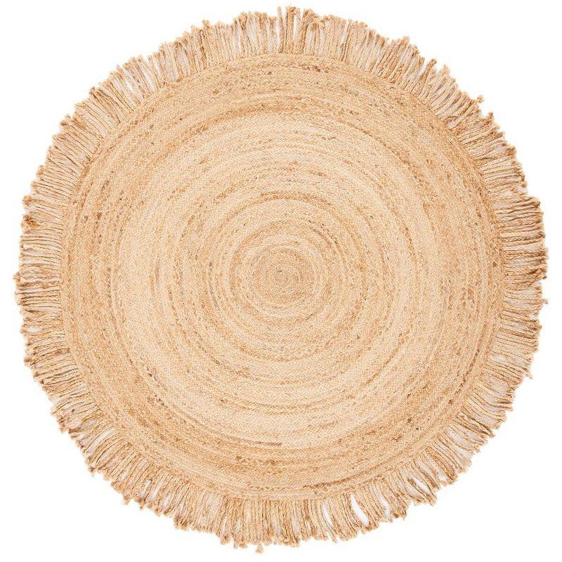 Braided BRD259 Hand Braided Area Rug - Natural - 5' round - Safavieh.