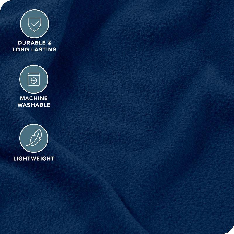 Twin XL Dark Blue Polar Fleece Sheet Set by Bare Home
