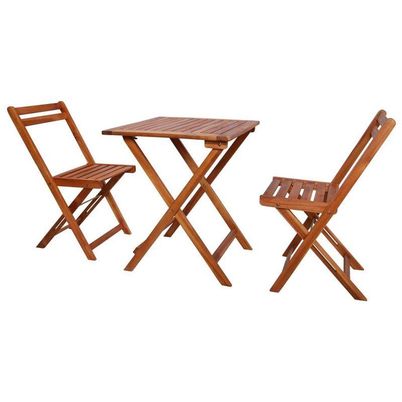 vidaXL Bistro Set Warm Natural Brown Solid Acacia wood Small Foldable