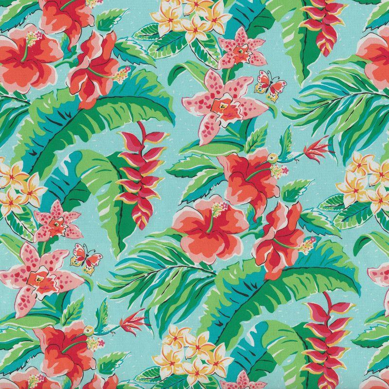 Tropical Paradise Floral Indoor/Outdoor Reversible Throw Pillow