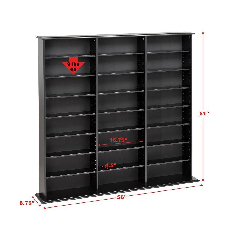 Sleek Deep Black Laminated Wood Composite Media Storage