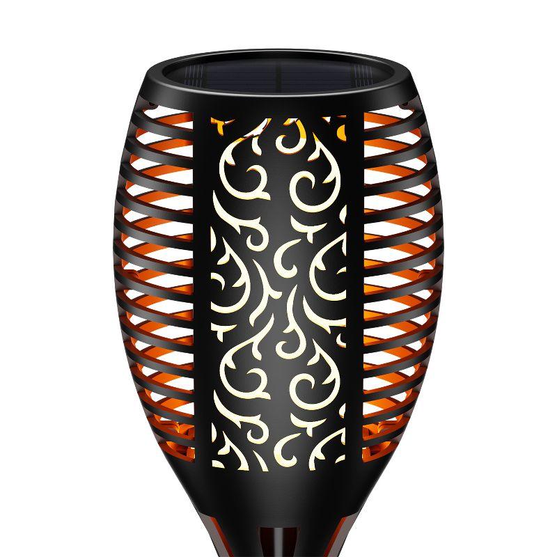 XODO FL1 Solar Outdoor Lights, 4-PK Solar Flickering Light, Pathway Lighting