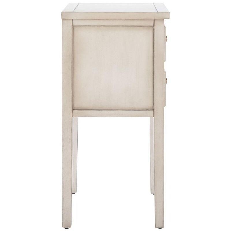 Toby Accent Table With Storage Drawers - AMH6625D - White Birch - Safavieh Couture