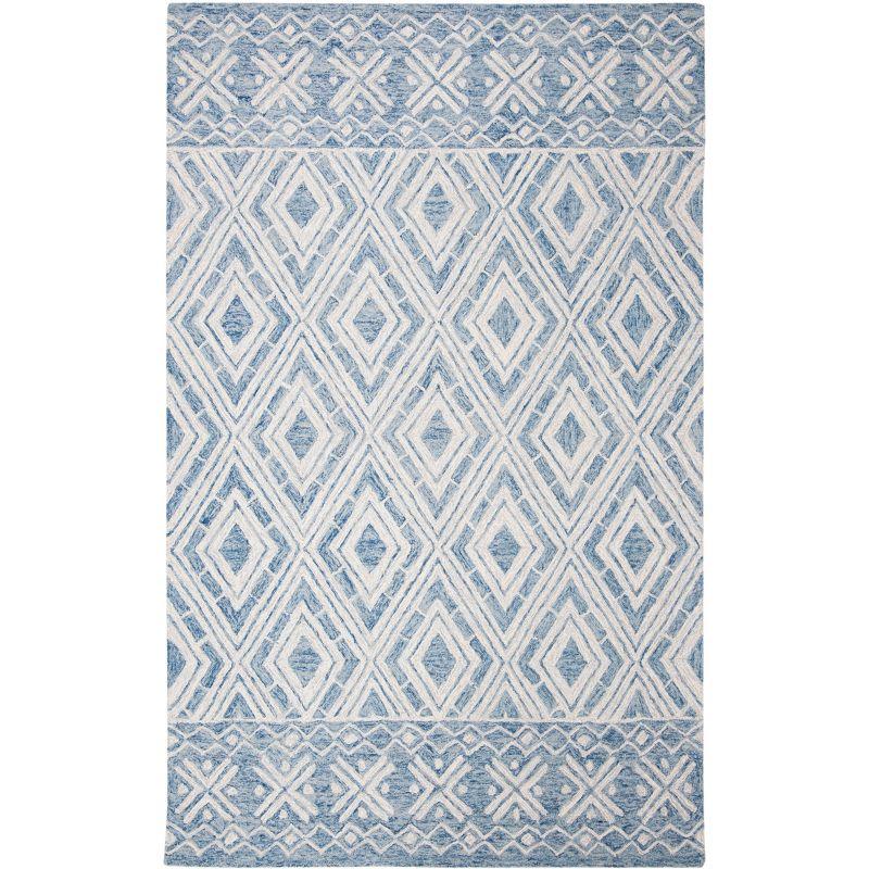 Micro-Loop MLP646 Hand Tufted Indoor Area Rug - Blue/Ivory - 5'x8' - Safavieh