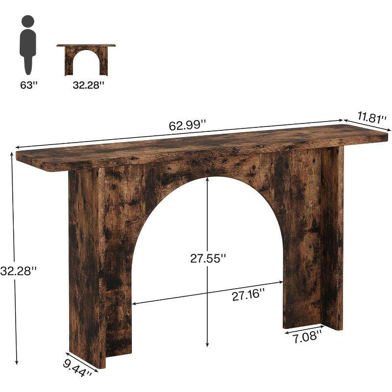 Tribesigns 63-Inch Farmhouse Console Table with Curved Arch Brace