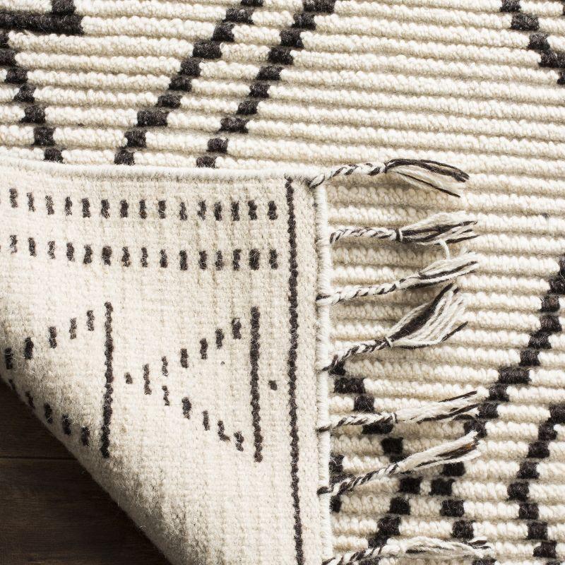 Kenya KNY513 Hand Knotted Area Rug - Ivory/Black - 8'x10' - Safavieh