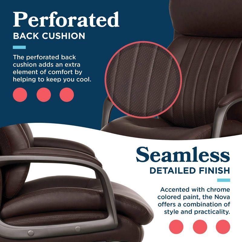 La-Z-Boy La-Z-Boy® Nova Executive Office Chair, Patented AIR Ergonomic Support Technology®, High-Back Premium Comfort & Support, Vegan PU Leather