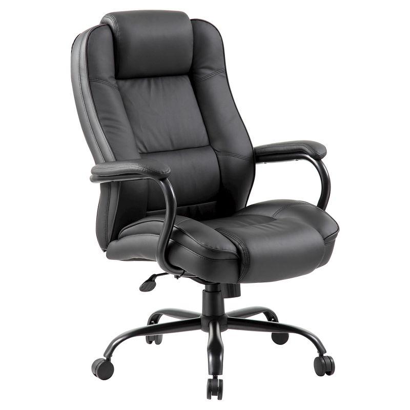 Executive Swivel LeatherPlus Chair with Reinforced Lumbar Support, Black