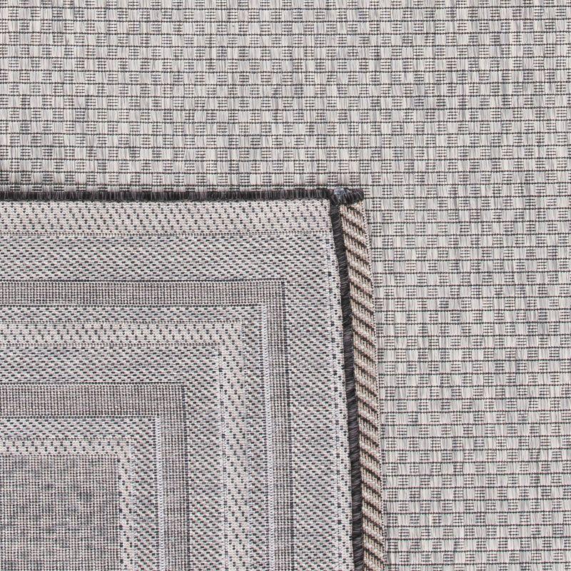 Courtyard CY8475 Power Loomed Indoor and Outdoor Area Rug - Light Grey/Black - 6'7"x6'7" - Safavieh