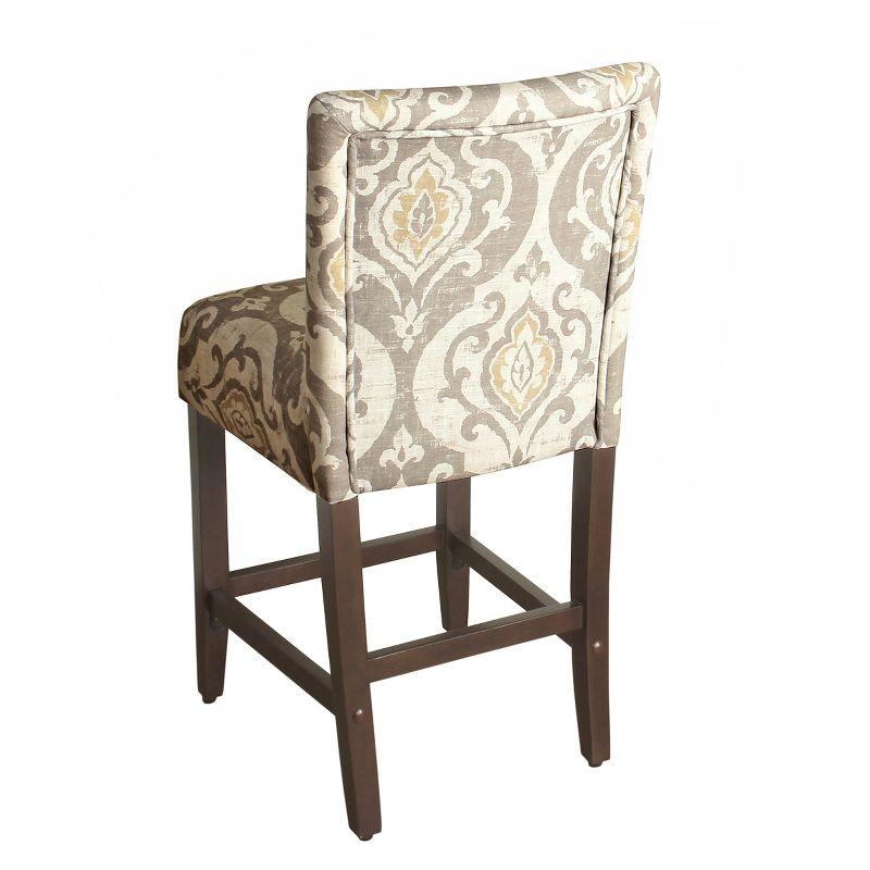 HomePop 24" Counter Height Barstool Natural : Upholstered, Wood Legs, Easy to Assemble