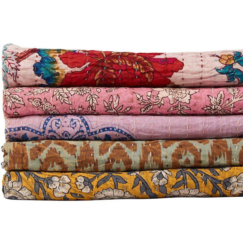 Taj Hotel Kantha Handmade Throw Blanket