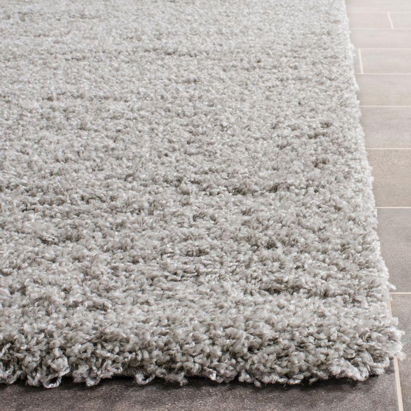 SoCal Cool Silver Shag Rectangular Area Rug, 8'6" x 12'