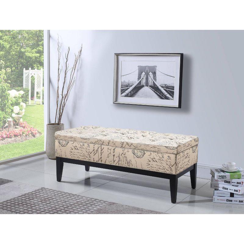 Old World Dual Lift Storage Bench Gray - Ore International