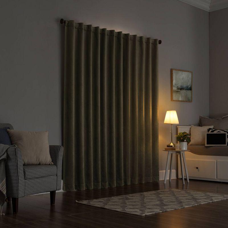 Velvet Noise Reducing Thermal Extreme 100% Blackout Back Tab Curtain Panel