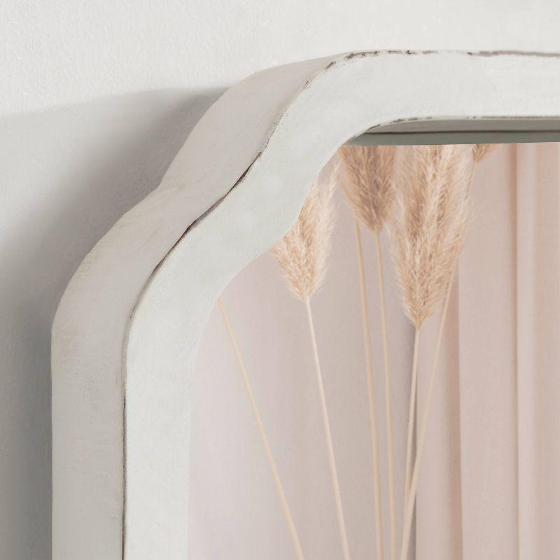 Kate & Laurel All Things Decor 18"x24" Marston Farmhouse Rectangle Wall Mirror White: No Assembly, Wood Frame, Wall Mount