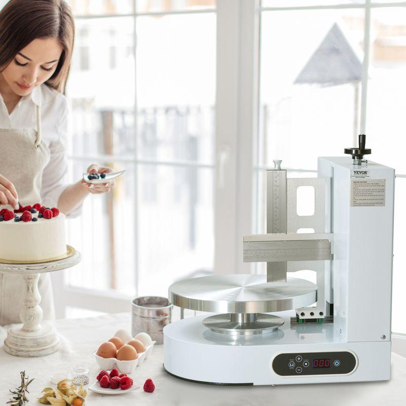 VEVOR Cake Decorating Machine, Cake Cream Spreading Coating Smearing Machine, Low Noise Cake Frosting Machine, Turntable with Adjustable Scraper