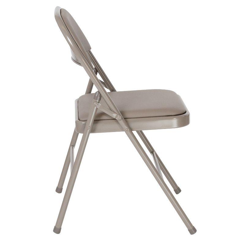 Hercules Double Braced Gray Vinyl Metal Folding Chair Set