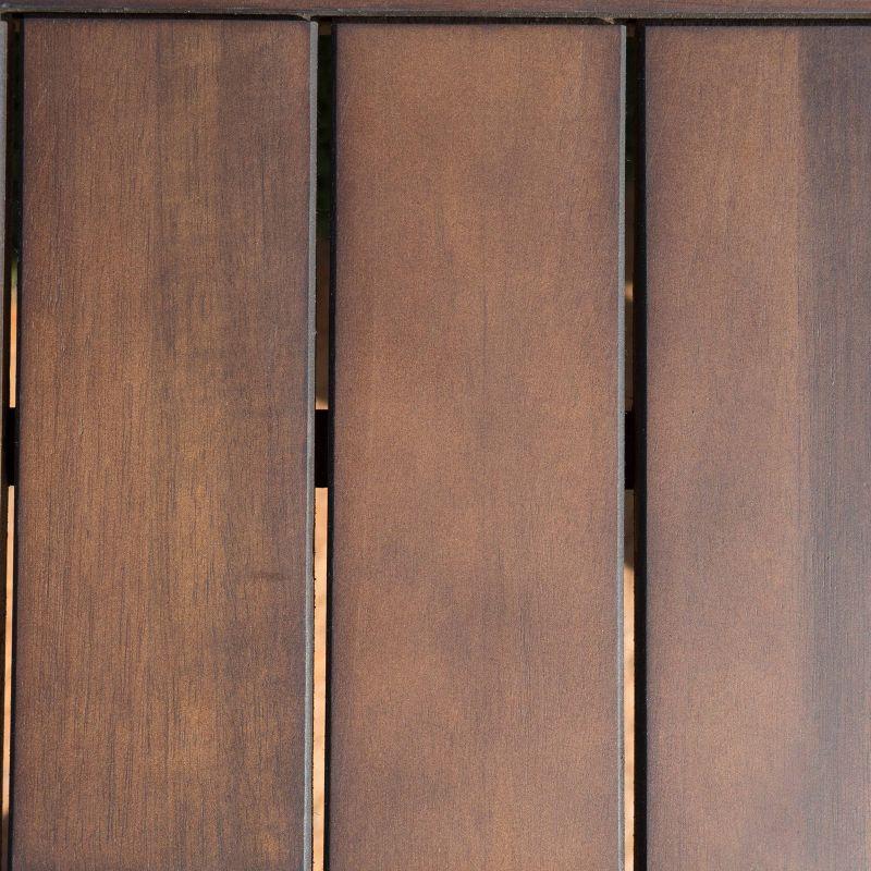 Manila 3pc Acacia Wood Picnic Set Dark Brown - Christopher Knight Home: Weather-Resistant Patio Set