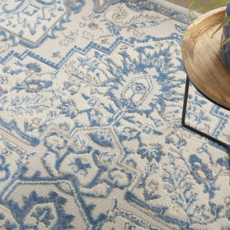 Nourison Elation Bohemian Medallion Indoor Rug Ivory Blue 4' x 6'