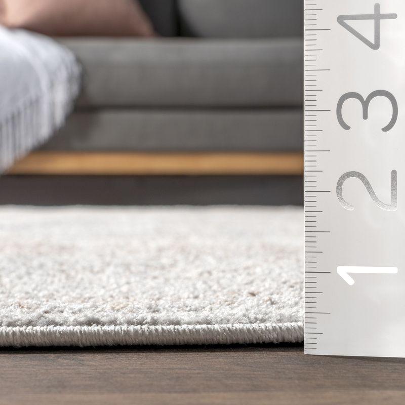 Nuloom Jacquie Medallion 7x9 Indoor Area Rug for Living Room Bedroom Dining Room Kitchen, Silver/Ivory