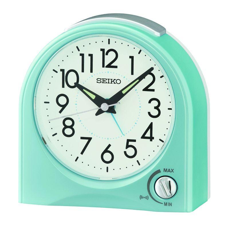 Seiko Analog Quartz Tabletop Clock with Alarm in Blue | Wayfair