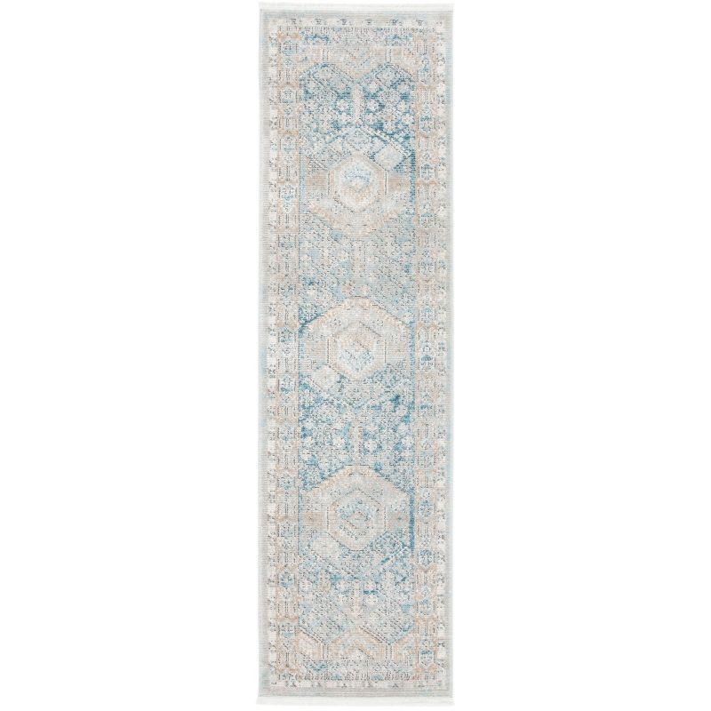 Shivan SHV727 Power Loomed Indoor Runner Rug - Blue/Gold - 2'2"x8' - Safavieh