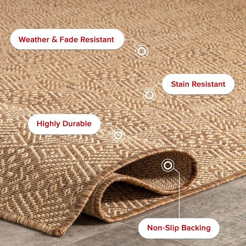 Nuloom Chandler Trellis 4x6 Indoor/Outdoor Area Rug for Living Room Patio Deck Front Porch Kitchen, Brown/Ivory