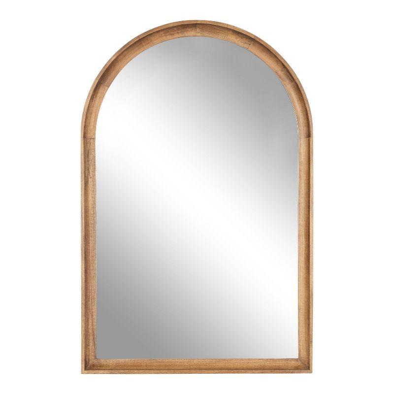 24"x36" Hatherleigh Arch Wood Wall Mirror Rustic Brown - Kate & Laurel All Things Decor