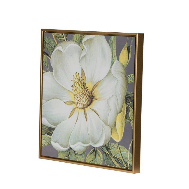 Blooming Florals Framed Wall Art -20"W X 1.5"L X 20"H - Gold