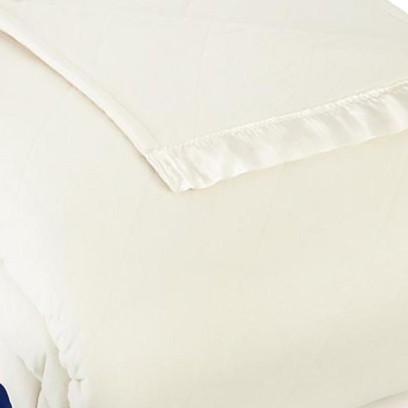 King Ivory Quilted Electric Heated Blanket with Satin Hem