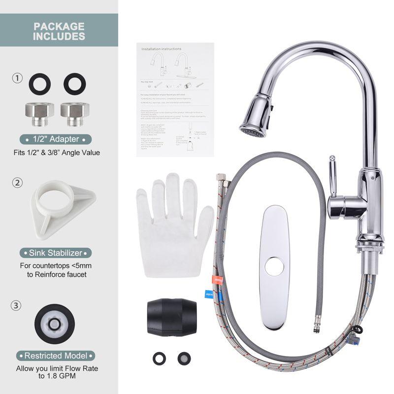 WOWOW WOWOW Pull Down Kitchen Faucet with Soap Dispenser 2310101C-S