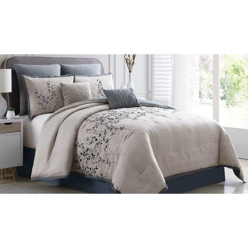 Riverbrook Home Hayden Beige/Blue Polyester 8 Piece Comforter Set