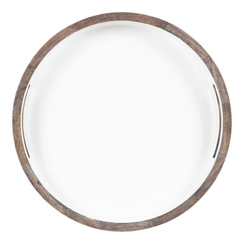 Kate and Laurel Ehrens Round Decorative Wood Tray