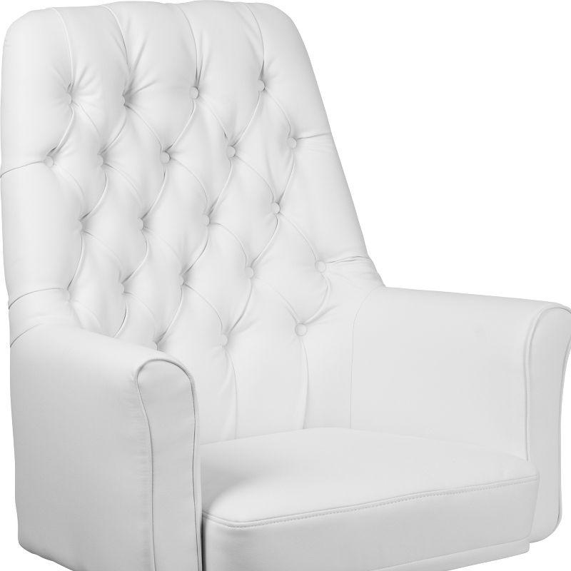 Flash Furniture Hansel Mid-Back Traditional Tufted White LeatherSoft Executive Swivel Office Chair with Arms