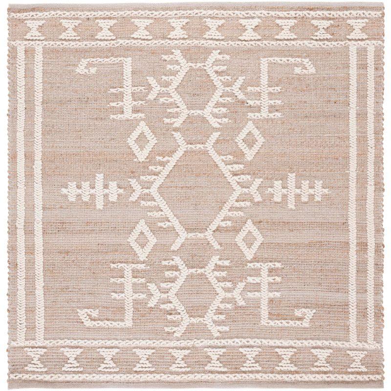 Natural Fiber NFB377 Hand Woven Area Rug - Natural/Ivory - 6'x6' - Safavieh.