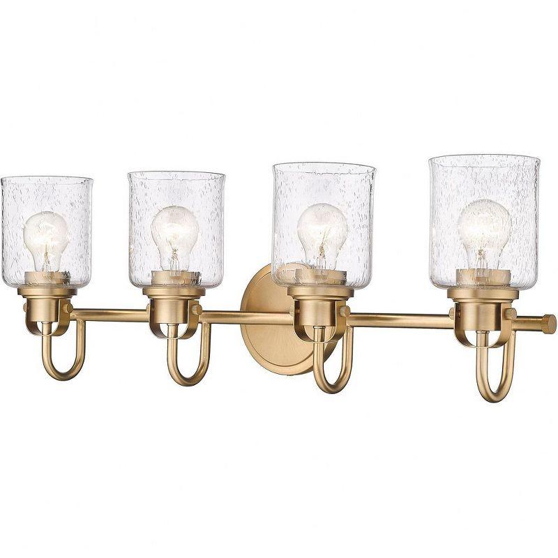 Heirloom Gold 4-Light Vanity with Seeded Glass Shades