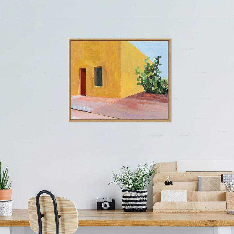 Sylvie Maple Framed Yellow and Red Canvas Landscape Print