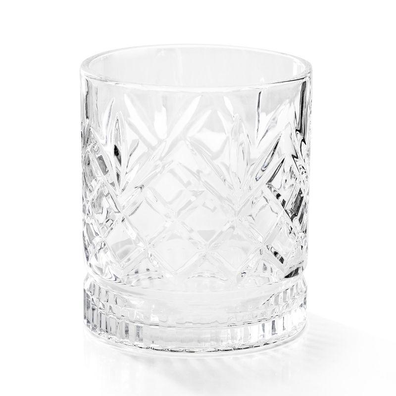 Gibson Home 4 Piece 13 Ounce Diamond Embossed Double Old Fashioned Glassware Set