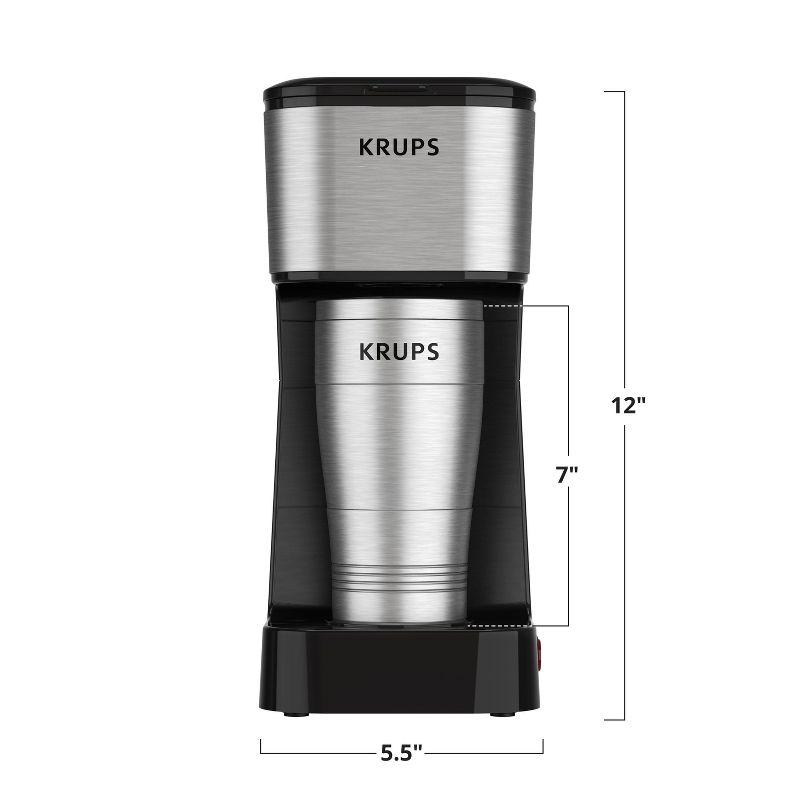 Krups Simply Brew To Go - Single-Serve Coffee Maker with Stainless Steel Travel Mug, 14 fl oz