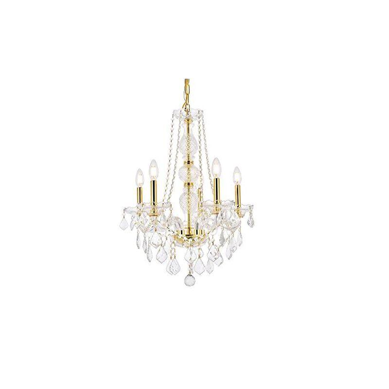 Elegant Lighting Verona 5 light Gold Chandelier Clear Royal Cut Crystal