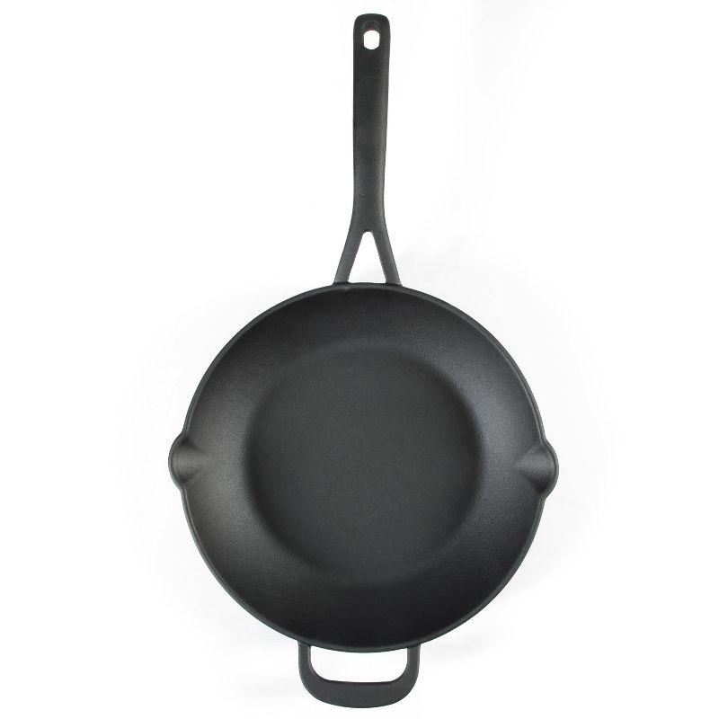 Martha Stewart 12" Pre Seasoned Cast Iron Skillet: Oven & Broiler-Safe, Smooth Surface Induction Compatible, Black