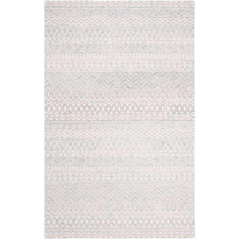 Micro-Loop MLP502 Hand Tufted Indoor Area Rug - Aqua/Ivory - 4'x6' - Safavieh