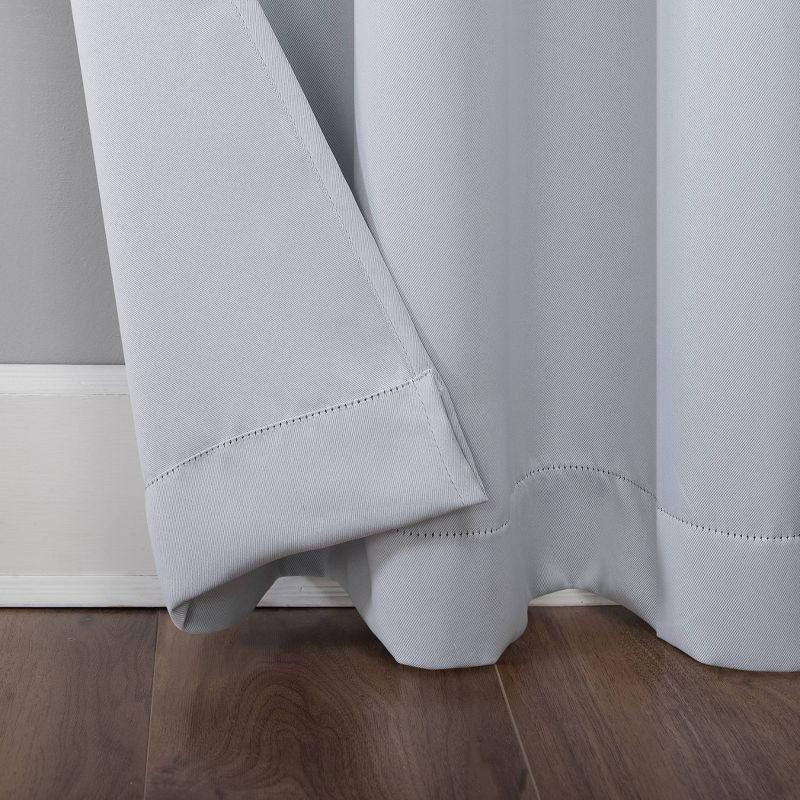 54"x95" Sun Zero Blackout Kenneth Energy Saving Grommet Curtain Panel White: Modern Polyester Curtain Panel