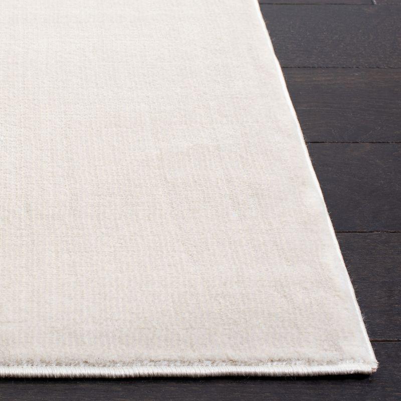 Ivory Abstract Hand-Knotted Square Synthetic Rug