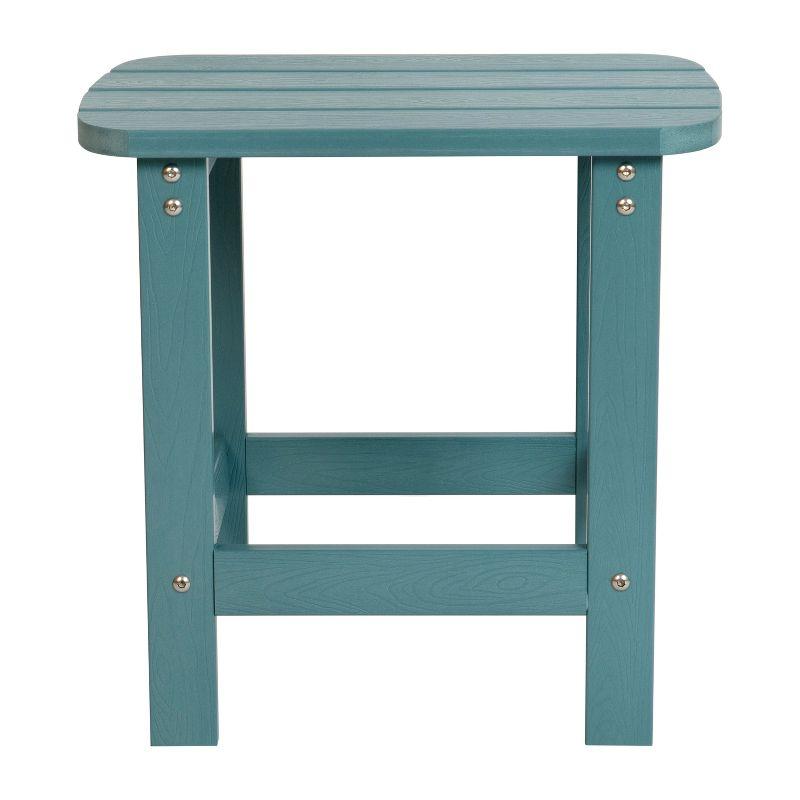 Flash Furniture Charlestown All-Weather Poly Resin Wood Commercial Grade Adirondack Side Table