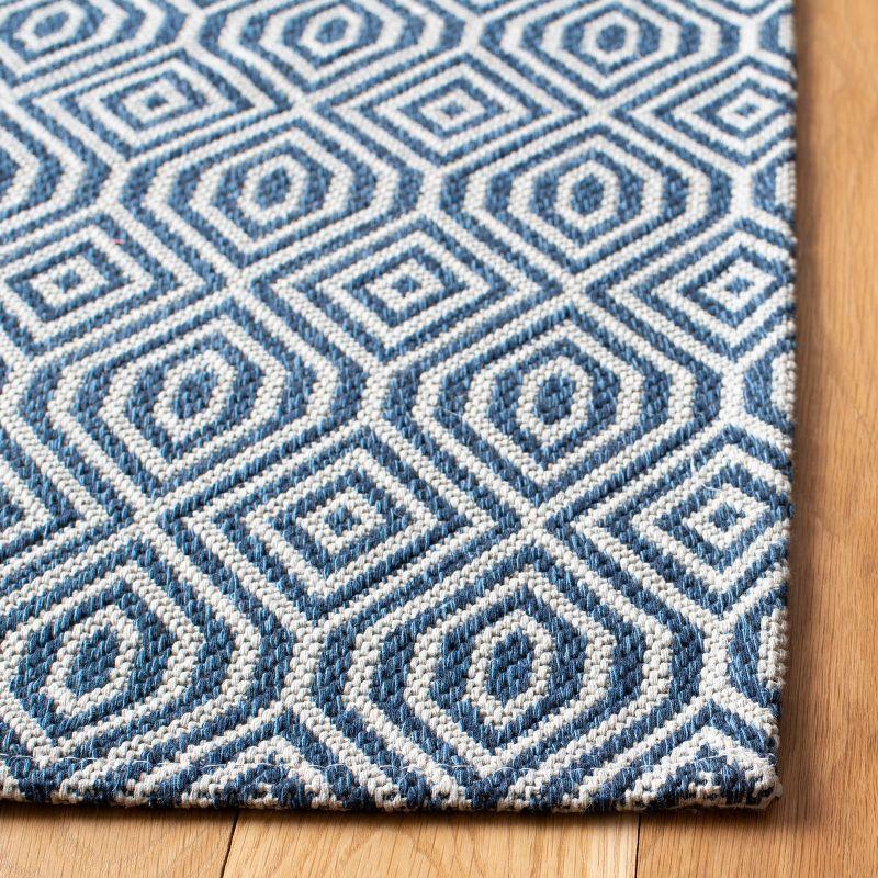 Augustine Boho-Chic Navy & Light Grey Flatweave Runner Rug