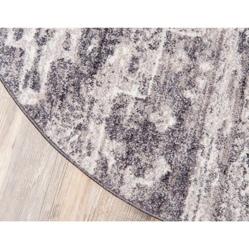 Unique Loom 3' 3 x 3' 3 Round Gray Basilica Malasana Area Rug